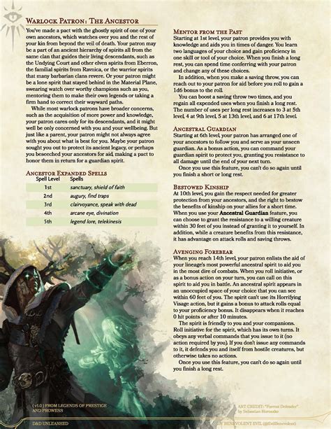 5e homebrew warlock patron.